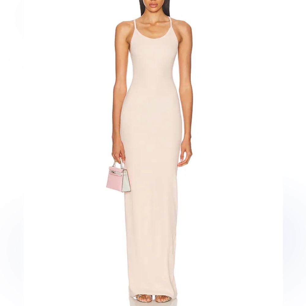 Eterne Tank Maxi Dress Size S/M Dusty Pink Netaporte Revolve Baby Shower Ribbed
